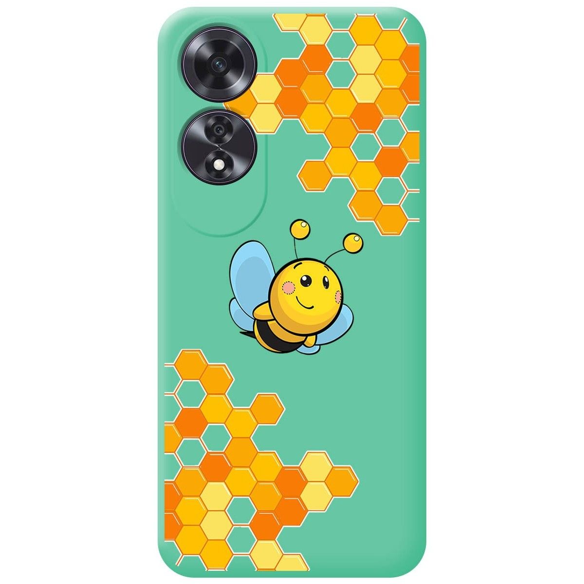 Funda Silicona Líquida Verde para Oppo A60 4G diseño Abeja Dibujos