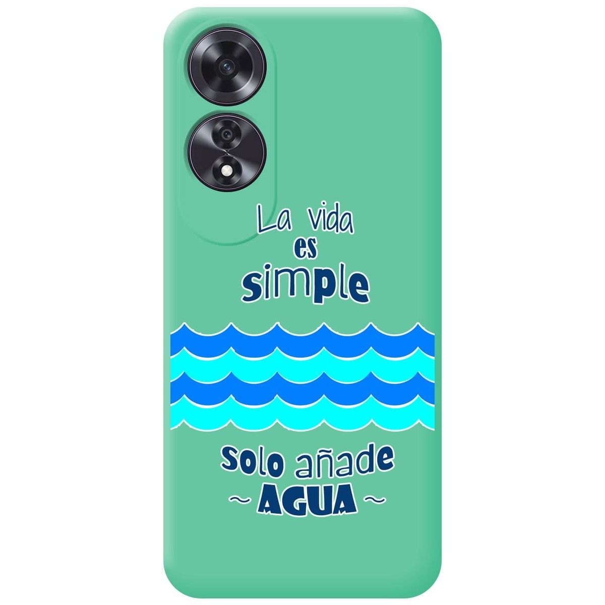 Funda Silicona Líquida Verde para Oppo A60 4G diseño Agua Dibujos