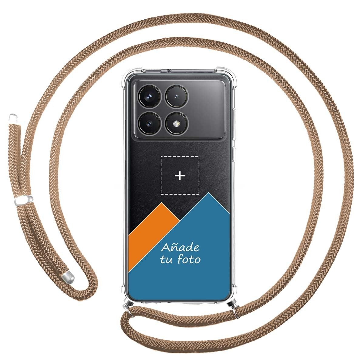 Personaliza tu Funda Colgante Transparente para Xiaomi Poco F6 Pro 5G con Cordon Camel Dibujo Personalizada