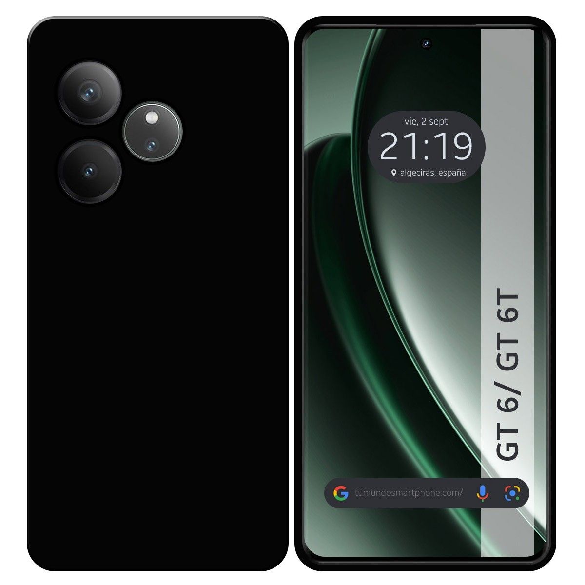 Funda Silicona Gel TPU Negra para Realme GT 6 / GT 6T 5G