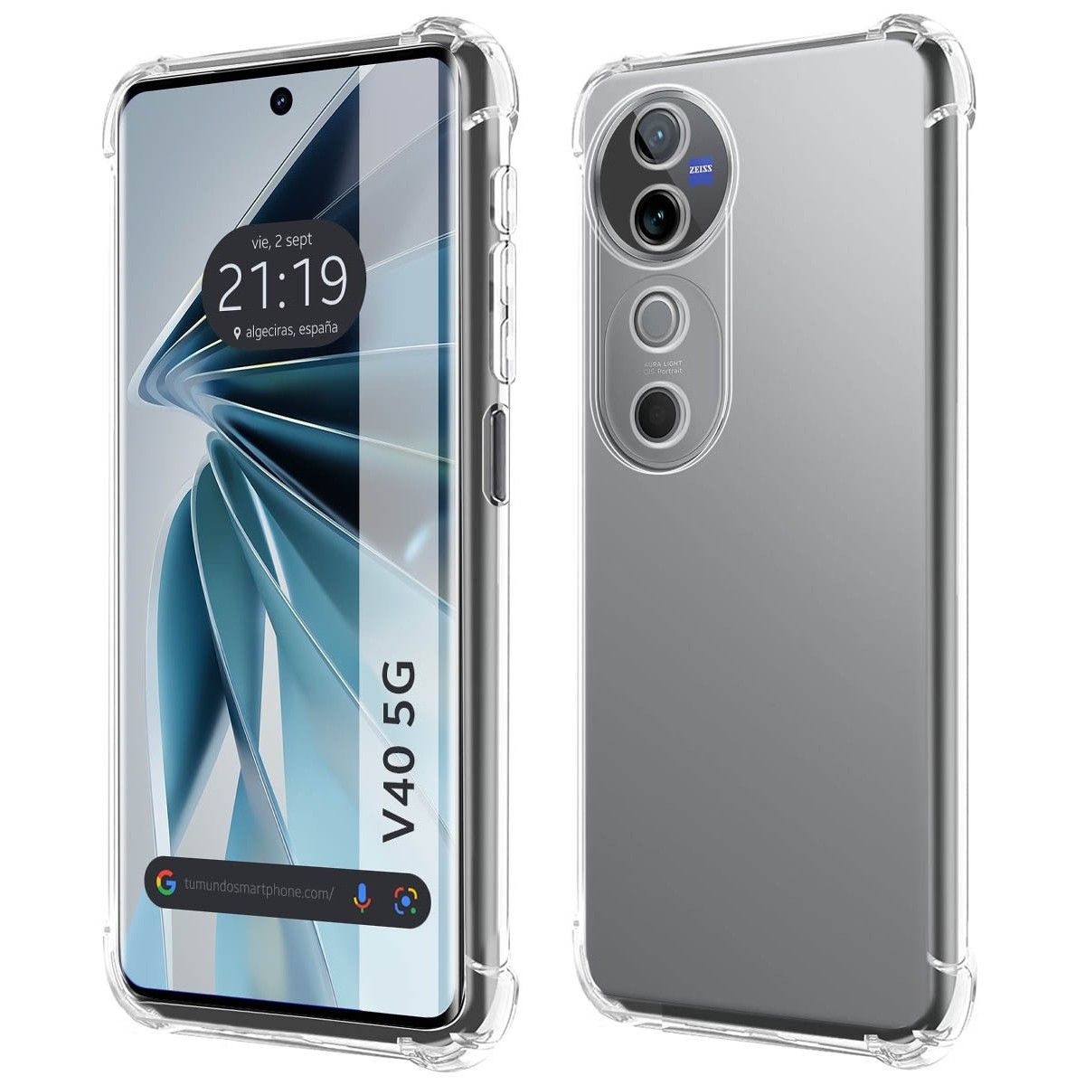 Funda Silicona Antigolpes Transparente para Vivo V40 5G