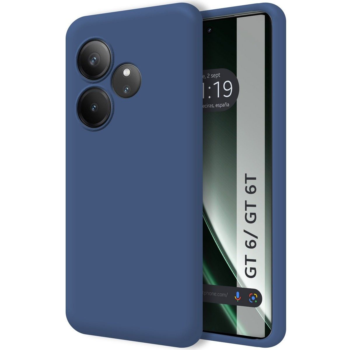 Funda Silicona Líquida Ultra Suave para Realme GT 6 / GT 6T 5G color Azul Oscuro