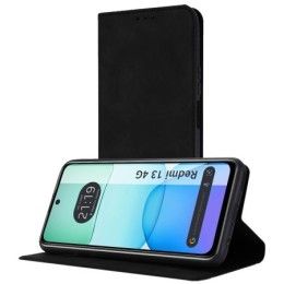 Funda Libro de Polipiel con tarjetero para Xiaomi Redmi 13 4G color Negra