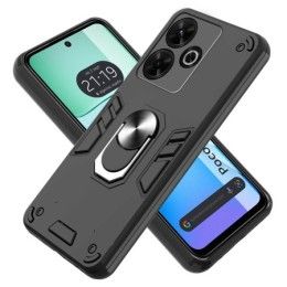 Funda Tough Armor con Anillo Giratorio Negra para Xiaomi Poco M6 4G