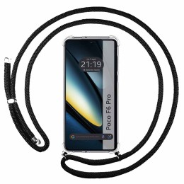 Funda Colgante Transparente para Xiaomi Poco F6 Pro 5G con Cordon Negro