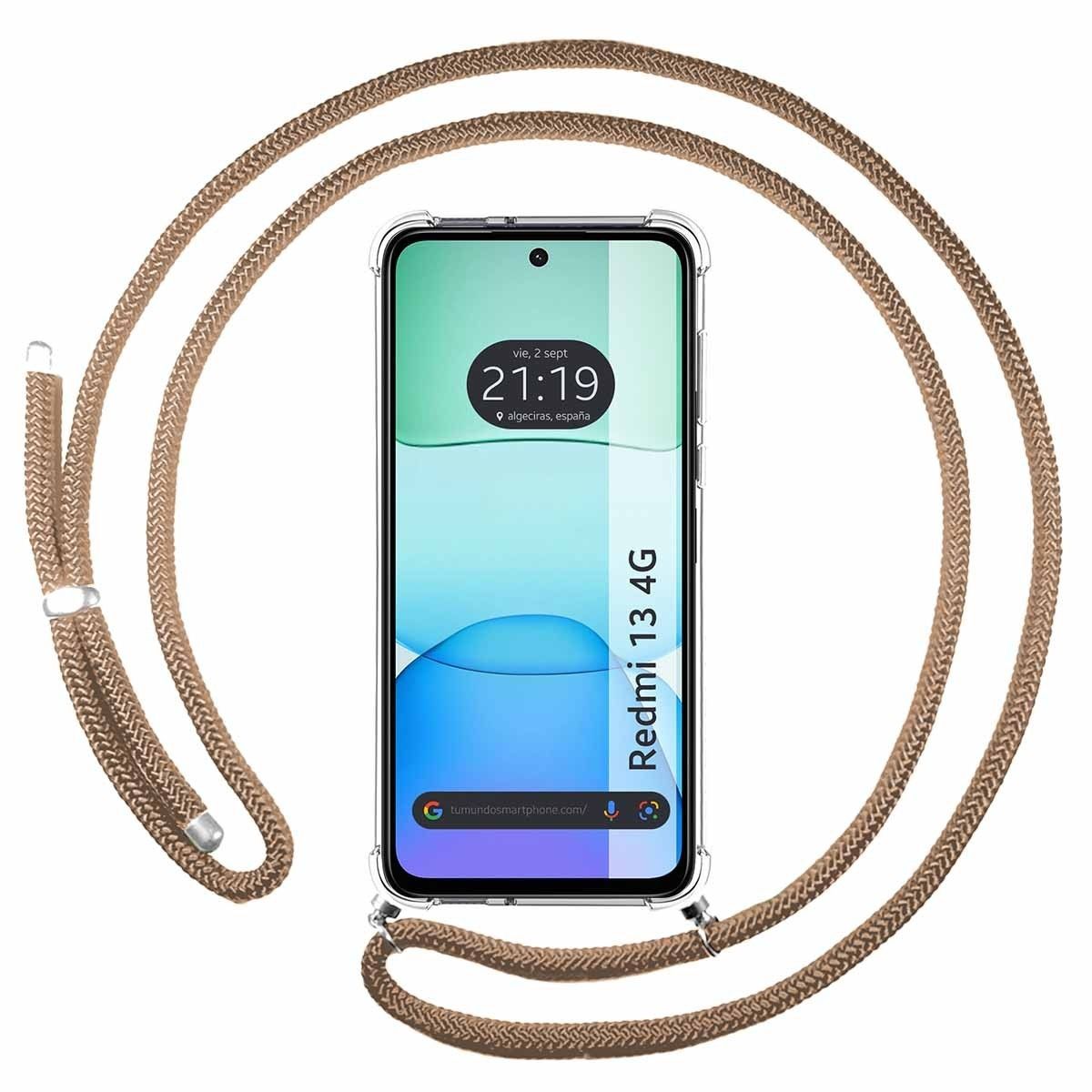 Funda Colgante Transparente para Xiaomi Poco M6 4G con Cordon Camel