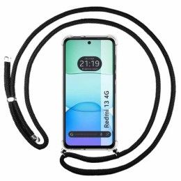 Funda Colgante Transparente para Xiaomi Poco M6 4G con Cordon Negro