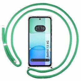 Funda Colgante Transparente para Xiaomi Poco M6 4G con Cordon Verde Agua