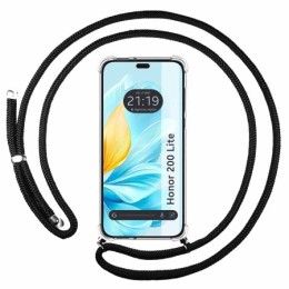 Funda Colgante Transparente para Huawei Honor 200 Lite 5G con Cordon Negro