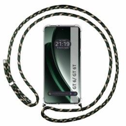 Funda Colgante Transparente para Realme GT 6 / GT 6T 5G con Cordon Verde / Dorado