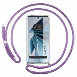 Funda Colgante Transparente para Vivo V40 5G con Cordon Morado