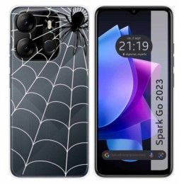 Funda Silicona Transparente para TECNO SPARK Go 2023 diseño Araña Dibujos