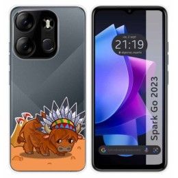 Funda Silicona Transparente para TECNO SPARK Go 2023 diseño Bufalo Dibujos