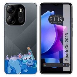 Funda Silicona Transparente para TECNO SPARK Go 2023 diseño Hipo Dibujos