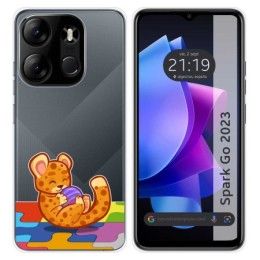 Funda Silicona Transparente para TECNO SPARK Go 2023 diseño Leopardo Dibujos