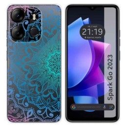 Funda Silicona Transparente para TECNO SPARK Go 2023 diseño Mandala Dibujos