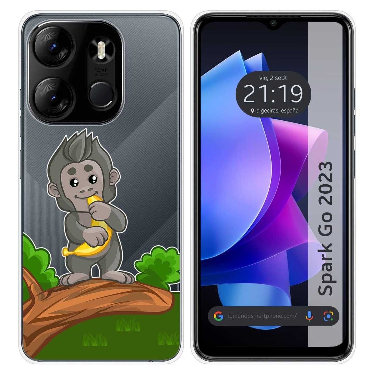 Funda Silicona Transparente para TECNO SPARK Go 2023 diseño Mono Dibujos