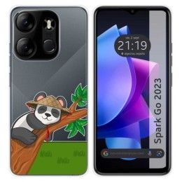 Funda Silicona Transparente para TECNO SPARK Go 2023 diseño Panda Dibujos