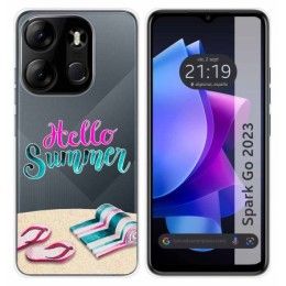 Funda Silicona Transparente para TECNO SPARK Go 2023 diseño Summer Dibujos