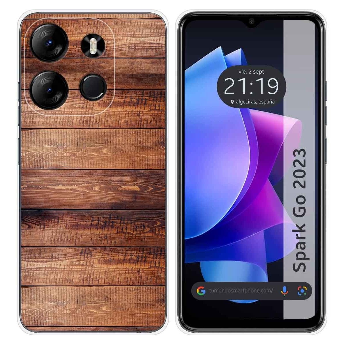 Funda Silicona para TECNO SPARK Go 2023 diseño Madera 02 Dibujos