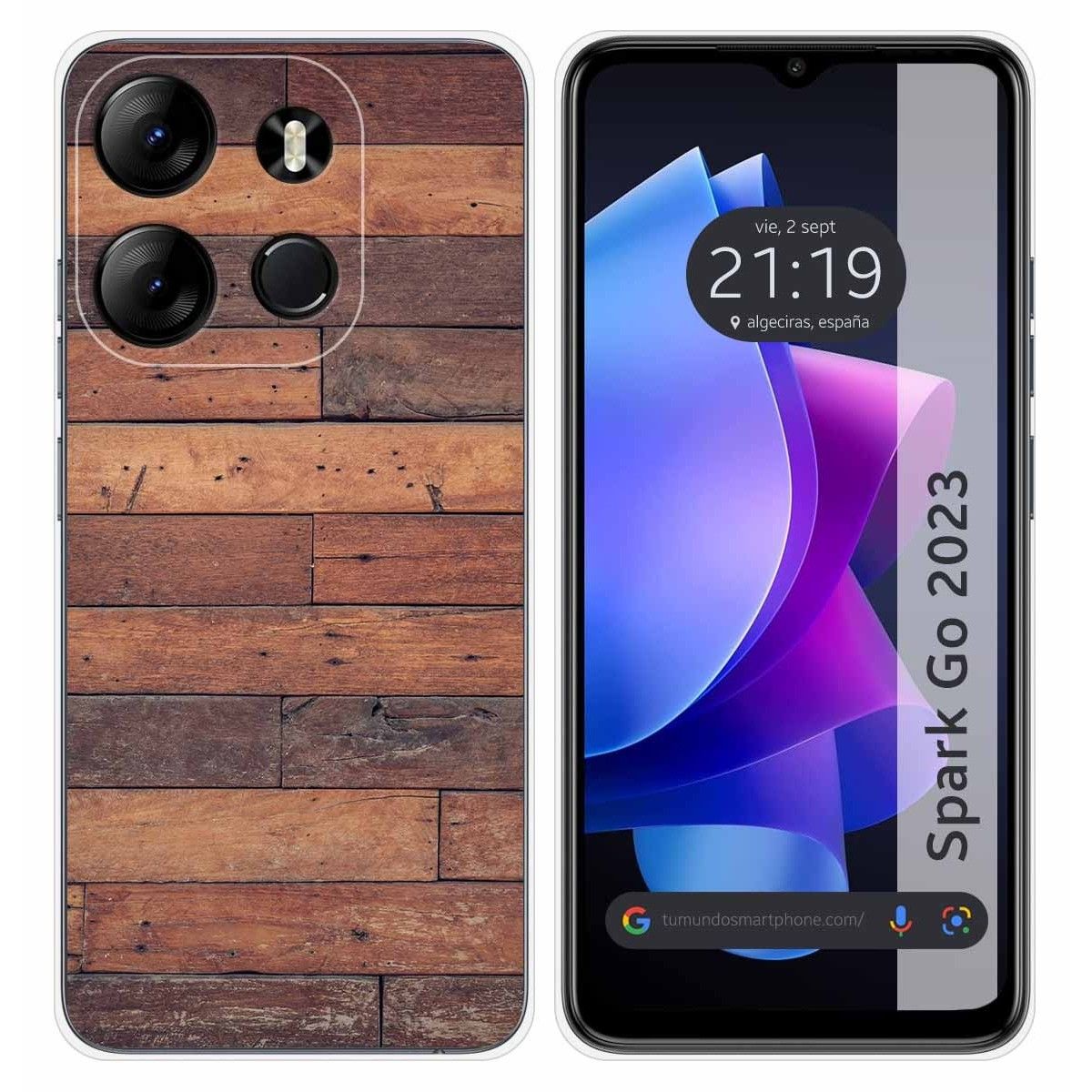 Funda Silicona para TECNO SPARK Go 2023 diseño Madera 03 Dibujos