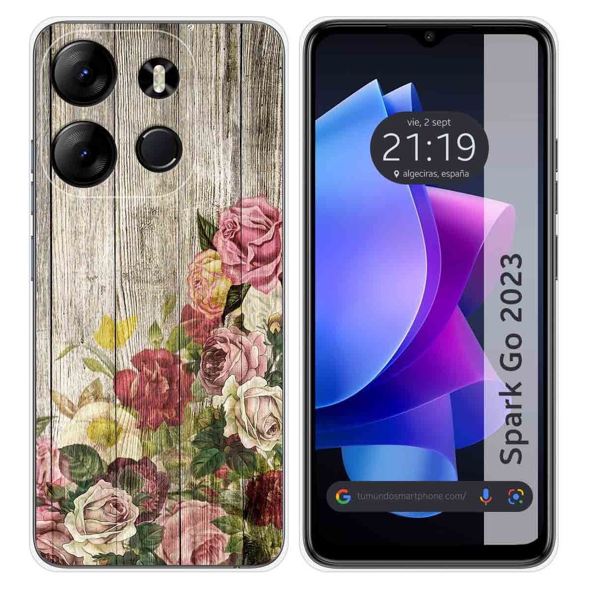 Funda Silicona para TECNO SPARK Go 2023 diseño Madera 08 Dibujos