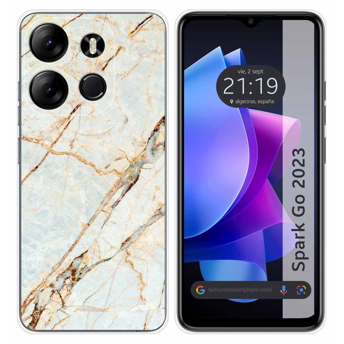 Funda Silicona para TECNO SPARK Go 2023 diseño Mármol 13 Dibujos