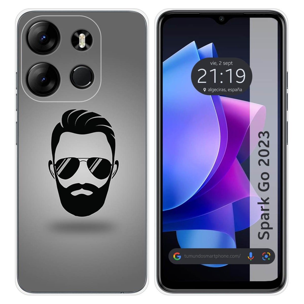 Funda Silicona para TECNO SPARK Go 2023 diseño Barba Dibujos