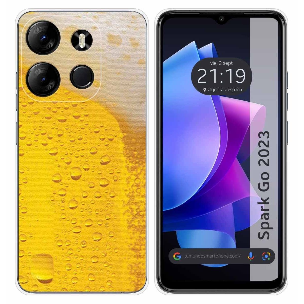 Funda Silicona para TECNO SPARK Go 2023 diseño Cerveza Dibujos