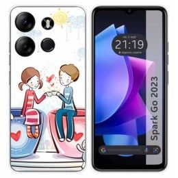 Funda Silicona para TECNO SPARK Go 2023 diseño Café Dibujos