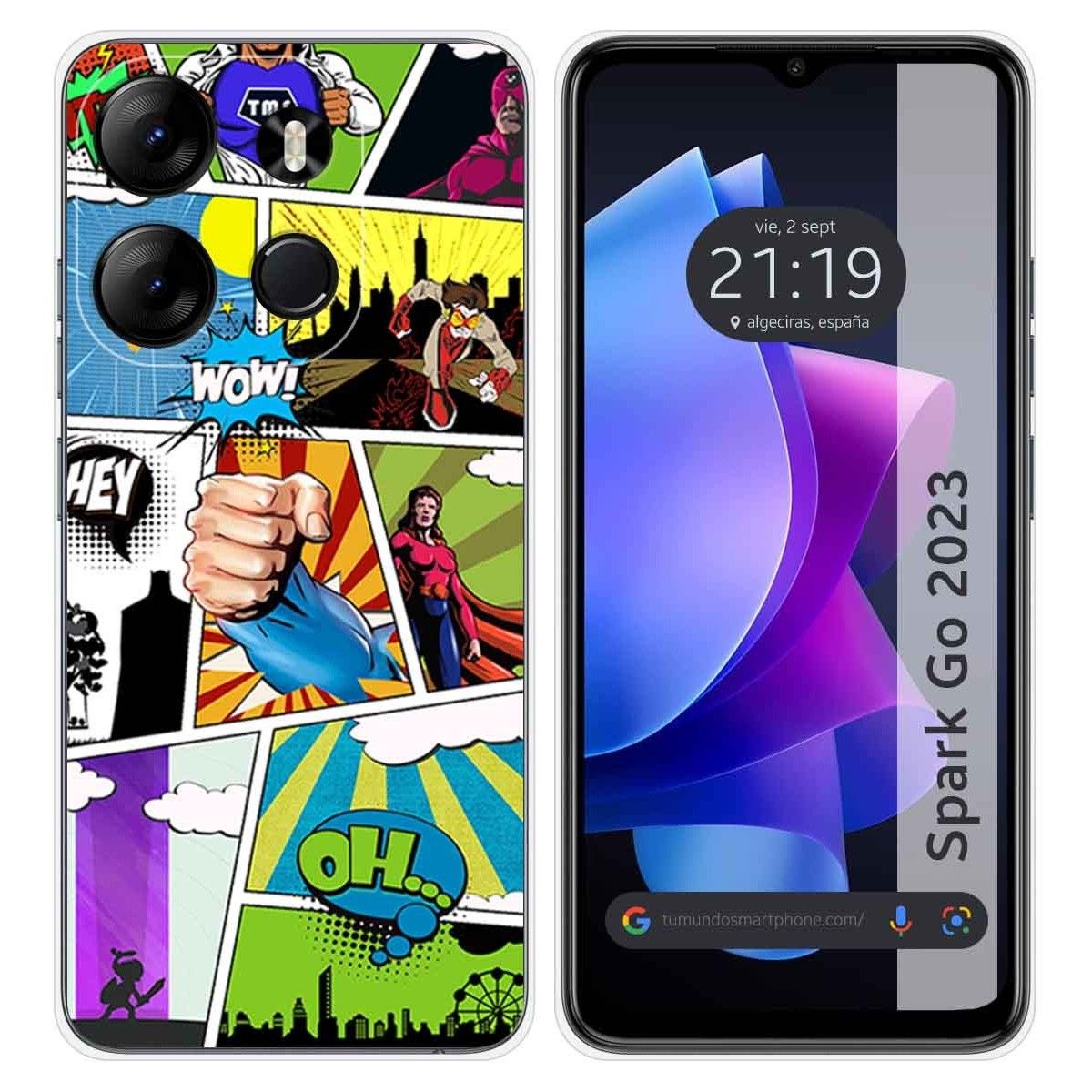 Funda Silicona para TECNO SPARK Go 2023 diseño Comic Dibujos