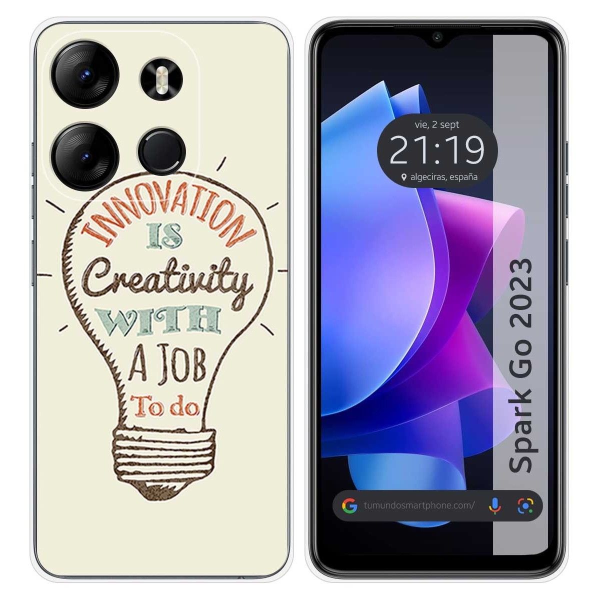 Funda Silicona para TECNO SPARK Go 2023 diseño Creativity Dibujos