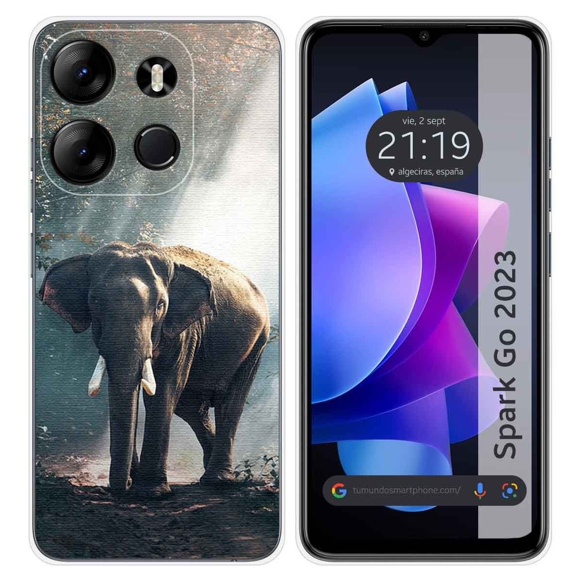 Funda Silicona para TECNO SPARK Go 2023 diseño Elefante Dibujos