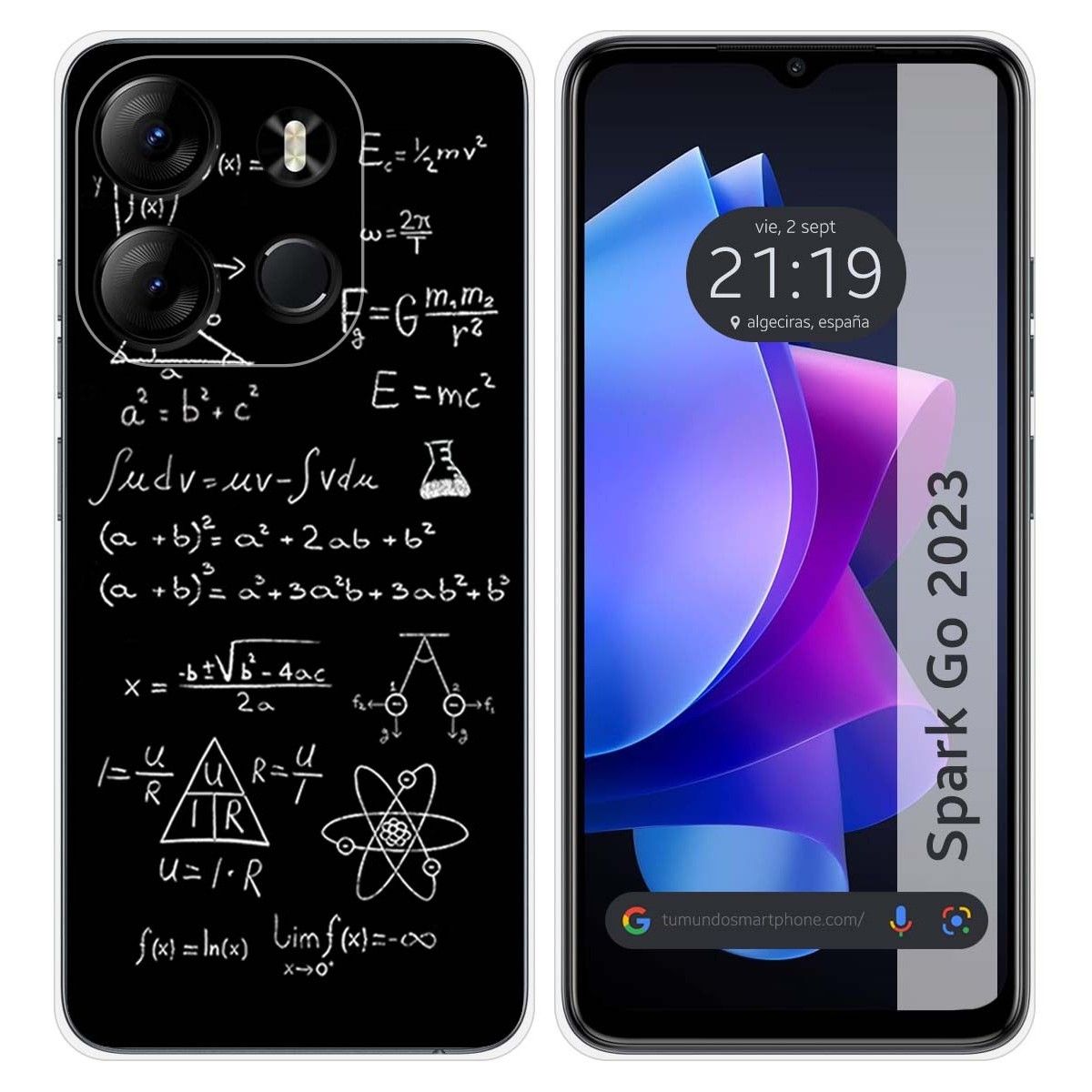 Funda Silicona para TECNO SPARK Go 2023 diseño Formulas Dibujos