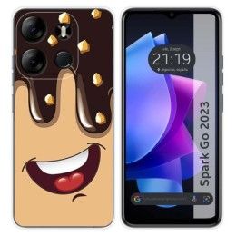 Funda Silicona para TECNO SPARK Go 2023 diseño Helado Chocolate Dibujos