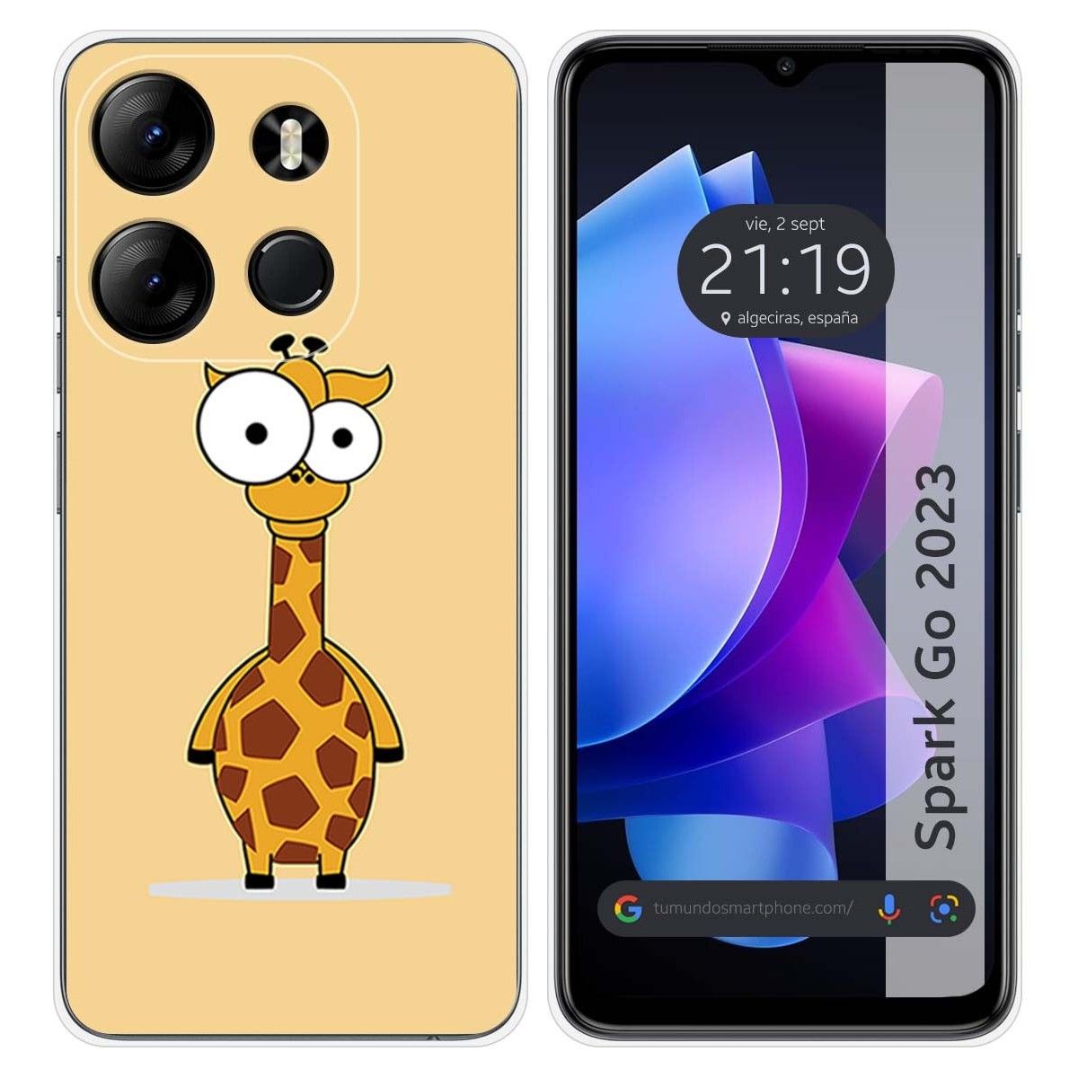 Funda Silicona para TECNO SPARK Go 2023 diseño Jirafa Dibujos