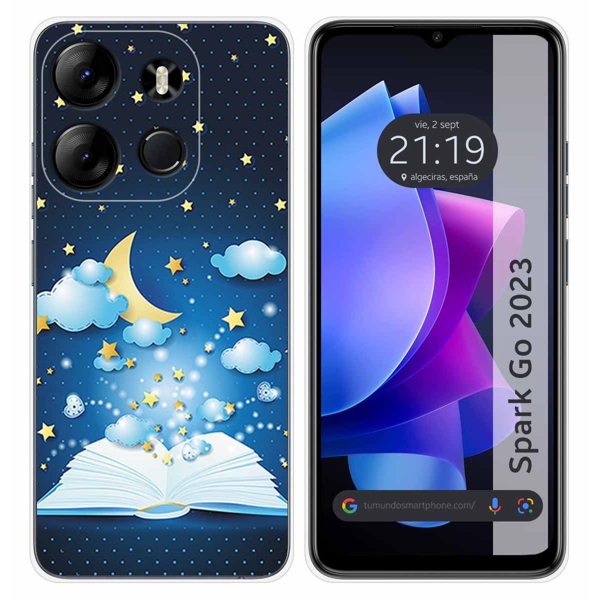 Funda Silicona para TECNO SPARK Go 2023 diseño Libro Cuentos Dibujos