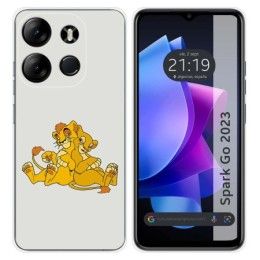 Funda Silicona para TECNO SPARK Go 2023 diseño Leones Dibujos