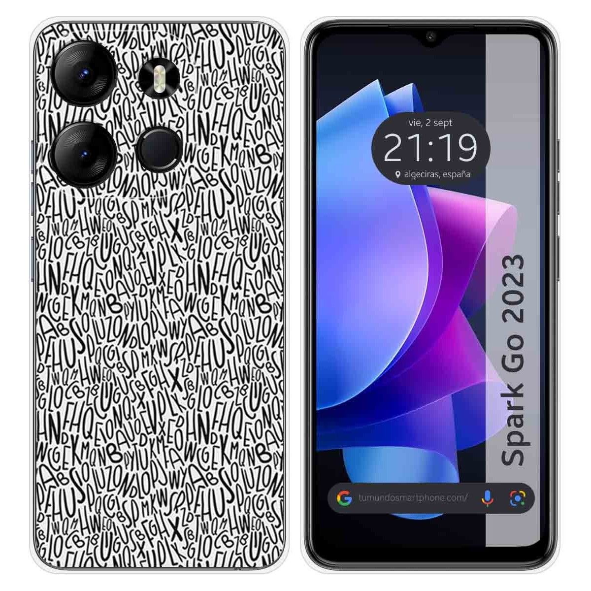 Funda Silicona para TECNO SPARK Go 2023 diseño Letras Dibujos