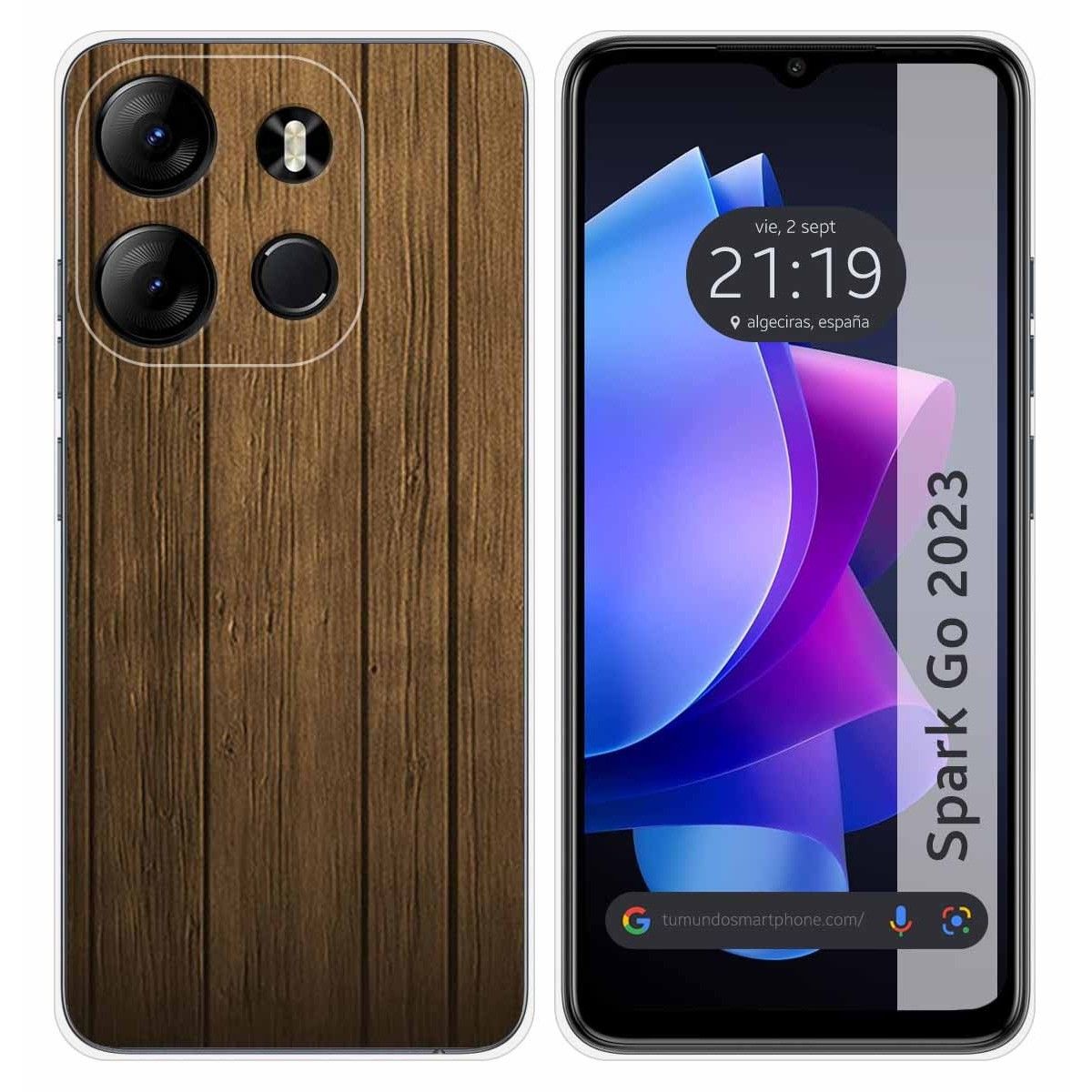 Funda Silicona para TECNO SPARK Go 2023 diseño Madera Dibujos