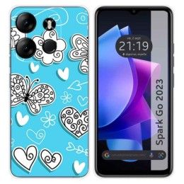 Funda Silicona para TECNO SPARK Go 2023 diseño Mariposas Dibujos