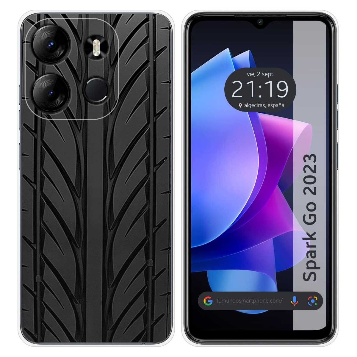 Funda Silicona para TECNO SPARK Go 2023 diseño Neumatico Dibujos