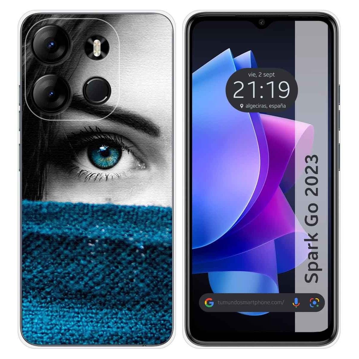 Funda Silicona para TECNO SPARK Go 2023 diseño Ojo Dibujos