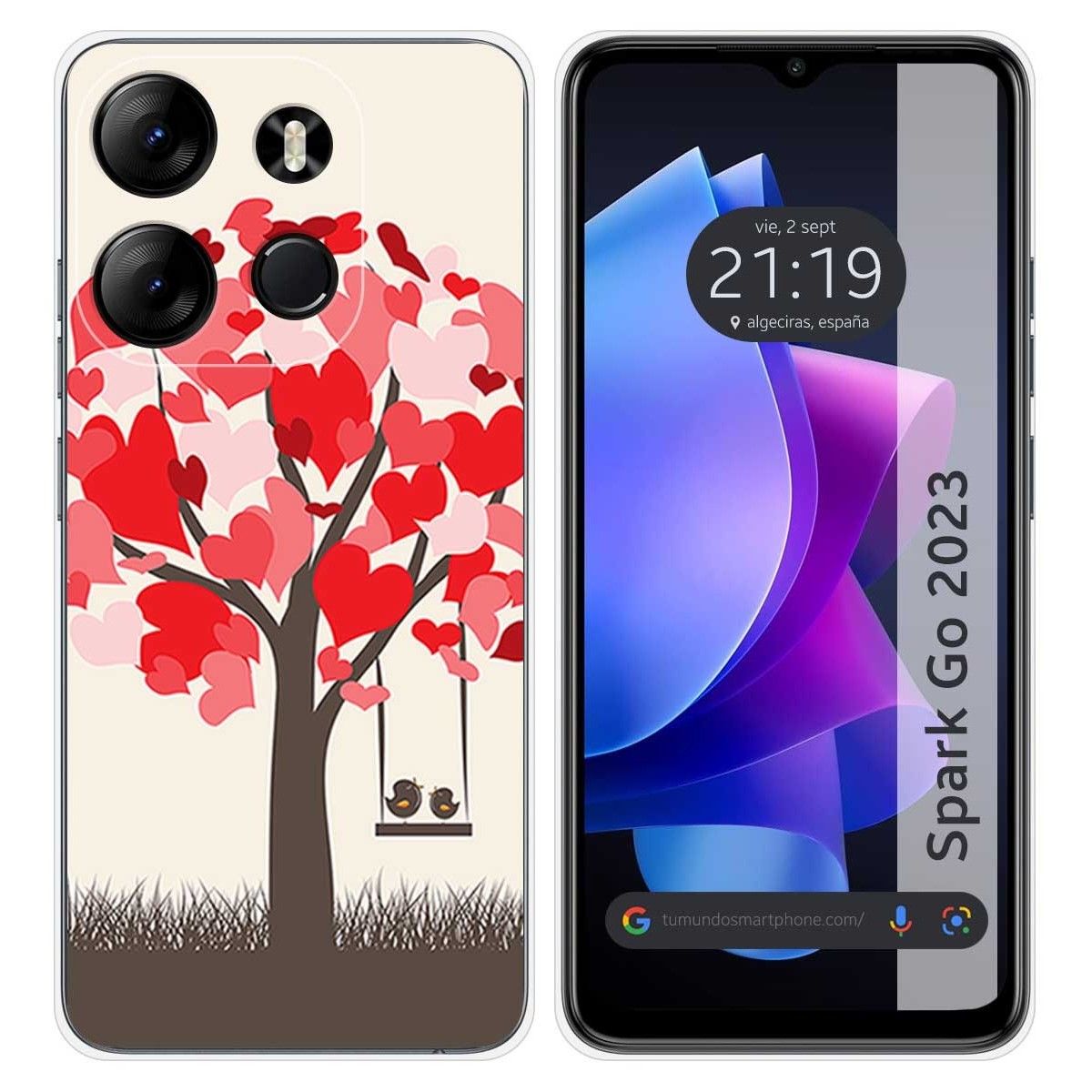 Funda Silicona para TECNO SPARK Go 2023 diseño Pajaritos Dibujos