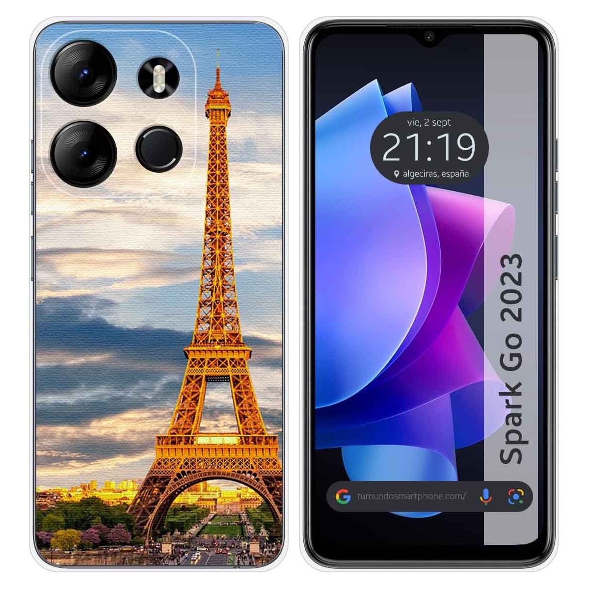 Funda Silicona para TECNO SPARK Go 2023 diseño Paris Dibujos