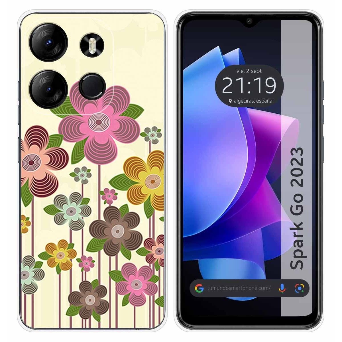 Funda Silicona para TECNO SPARK Go 2023 diseño Primavera En Flor Dibujos