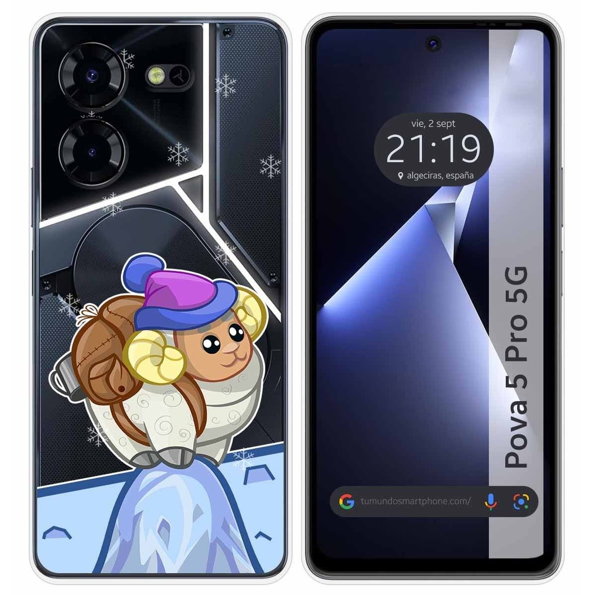 Funda Silicona Transparente para TECNO POVA 5 Pro 5G diseño Cabra Dibujos