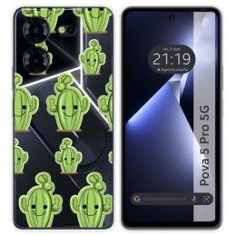 Funda Silicona Transparente para TECNO POVA 5 Pro 5G diseño Cactus Dibujos