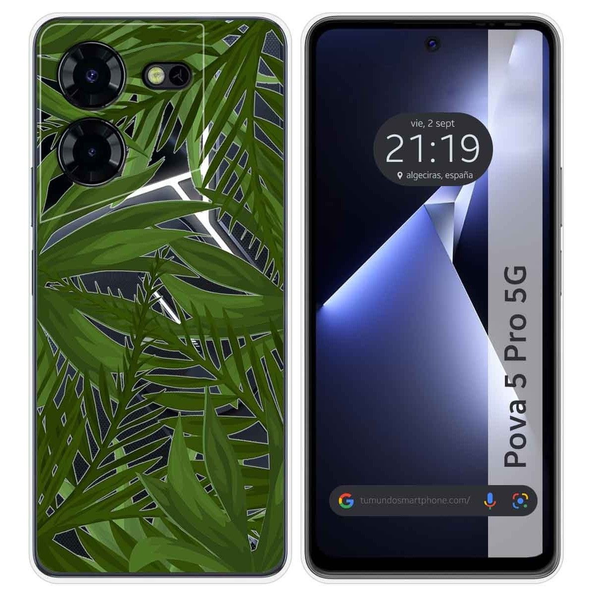 Funda Silicona Transparente para TECNO POVA 5 Pro 5G diseño Jungla Dibujos