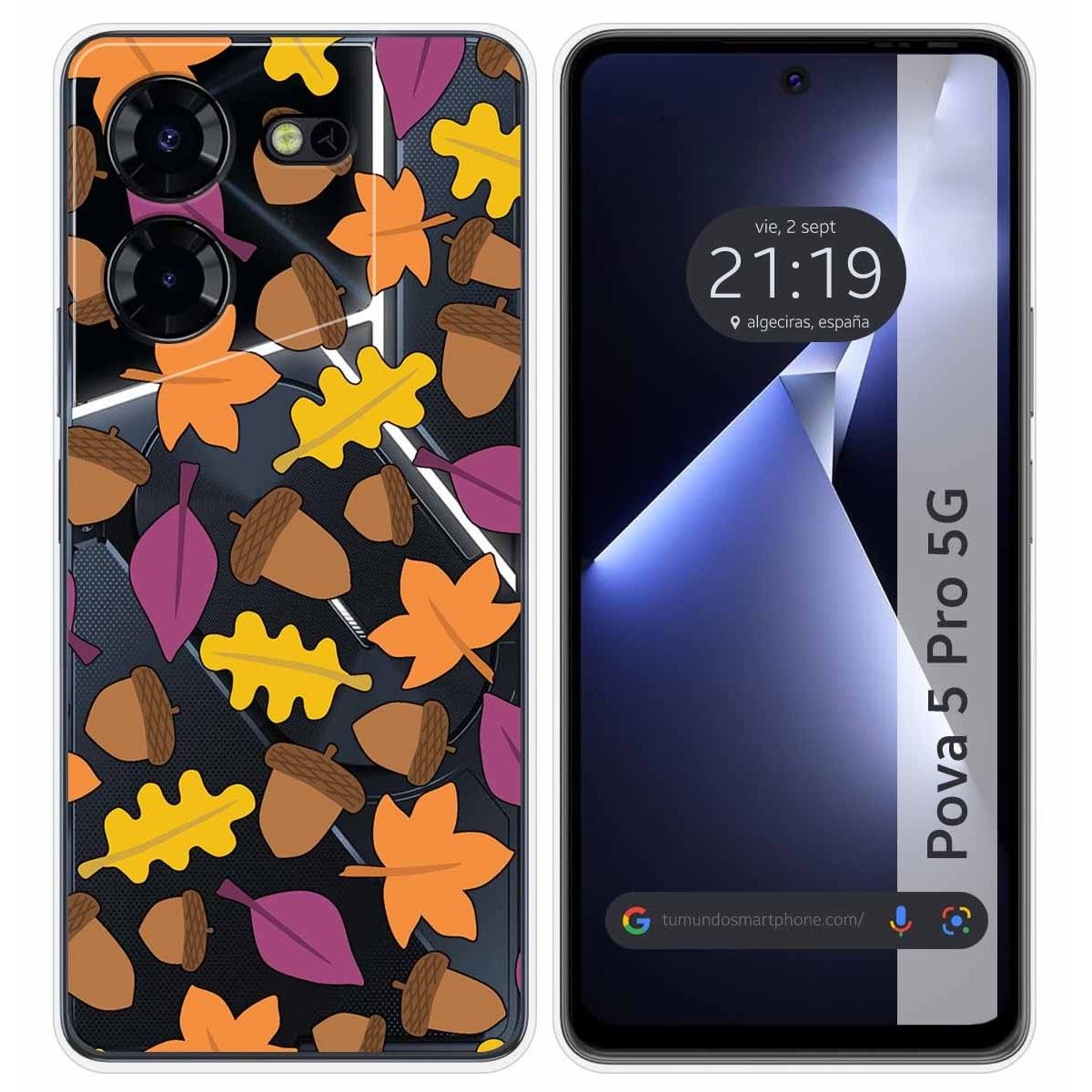 Funda Silicona Transparente para TECNO POVA 5 Pro 5G diseño Otoño Dibujos